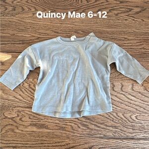 Quincy Mae Light Gray Long Sleeve Tee
